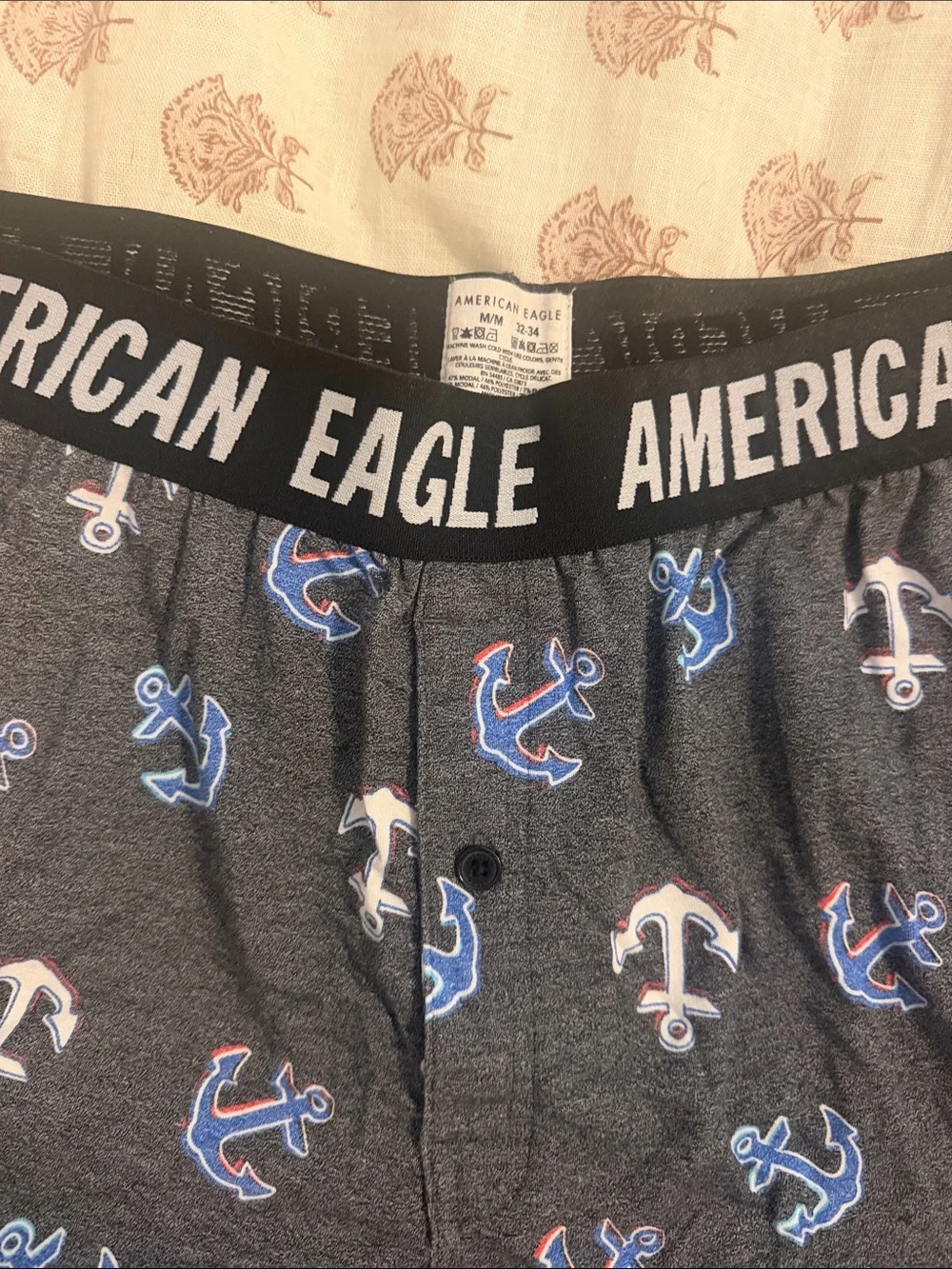 American Eagle Outfitters Black Anchor-Print Men's Boxers